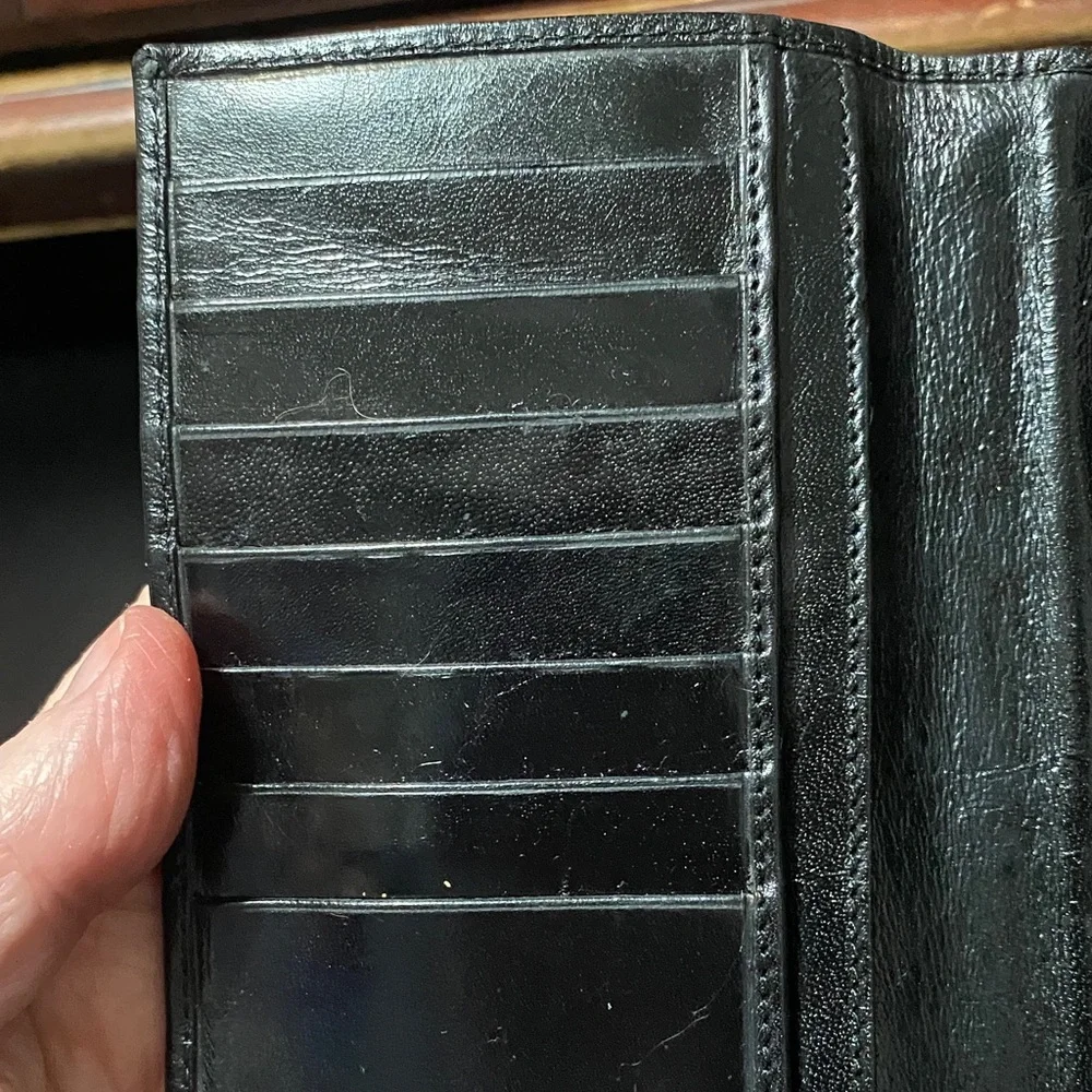 Vintage slim Black Leather Wallet